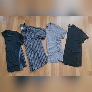 RBX H&M Adidas Men's Size L T-Shirt Bundle Of 4 Casual Sport Grey Plaid Shirt